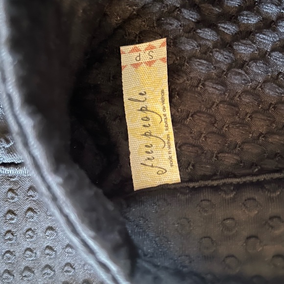 Free People Flirt N Flare Open Back Textured Black Mini Dress - Picture 7 of 7